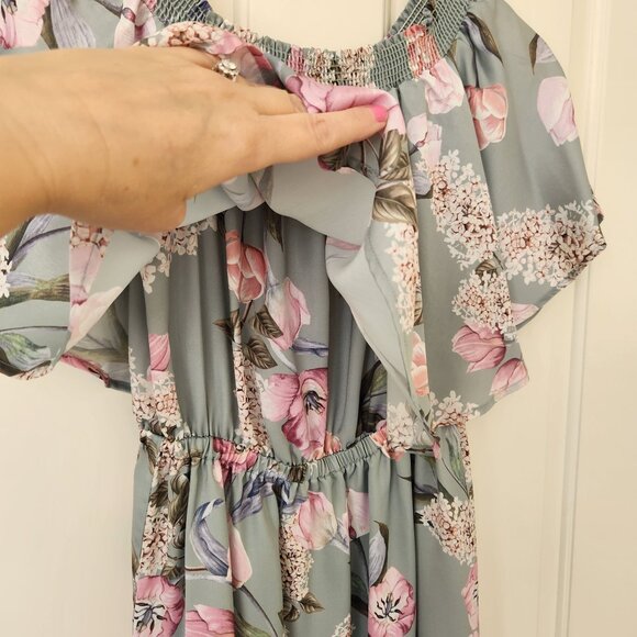Show Me Your Mumu Hacienda Floral Maxi Dress Off Shoulder Ruffle Boho Pretty - Picture 5 of 7